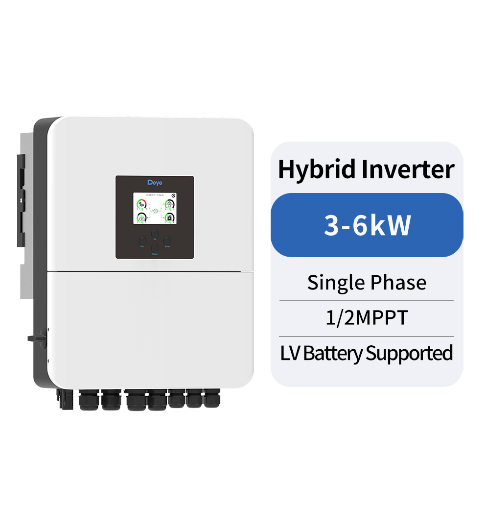 INVERTER HOÀ LƯỚI CÓ LƯU TRỮ DEYE 1 PHA, 6 KW, 2 MPPT BAO GỒM WIFI VÀ DC SWITCH MODEL: SUN-6K-SG04LP1-EU-SM2-P