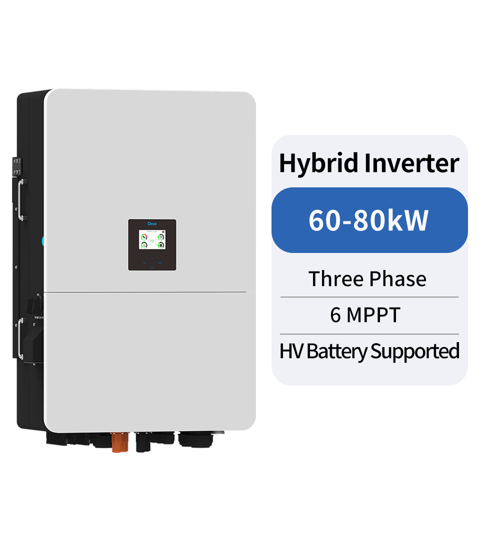 INVERTER HOÀ LƯỚI CÓ LƯU TRỮ DEYE 3 PHA, 80 KW, 6 MPPT. BAO GỒM WIFI VÀ DC SWITCH. MODEL: SUN-80K-SG02HP3-EU-EM6